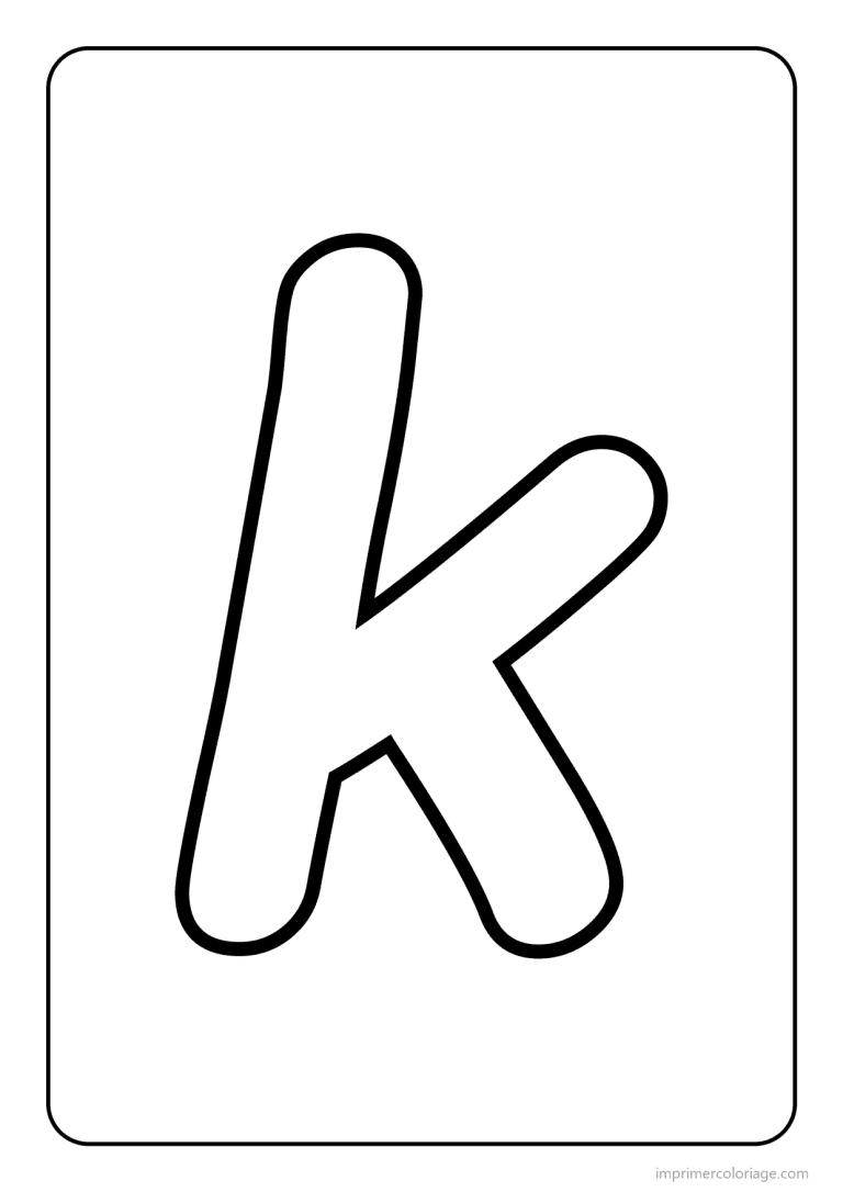 coloriage lettre k minuscule gros traits - dessin gratuit &agrave; imprimer