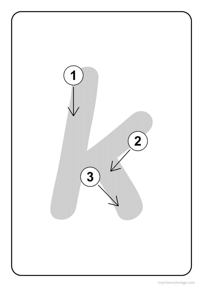 coloriage lettre k minuscule sens du trace - dessin gratuit &agrave; imprimer