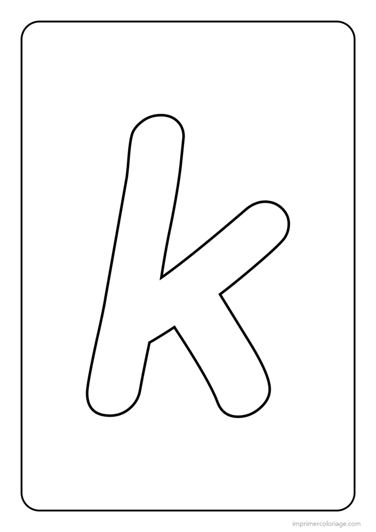 coloriage lettre k minuscule simple - dessin gratuit &agrave; imprimer
