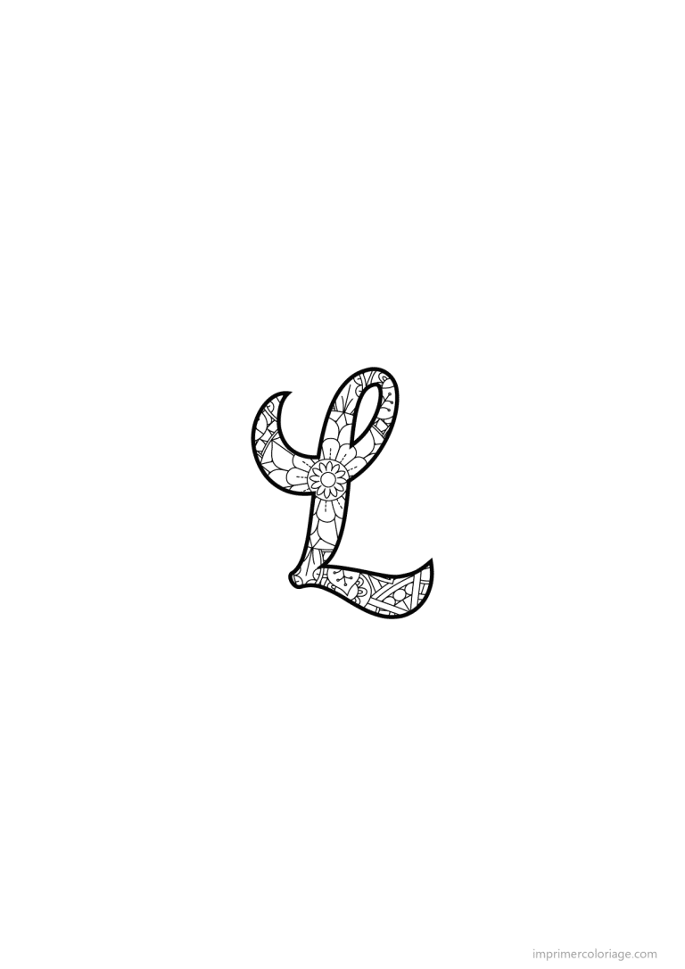 coloriage lettre l calligraphie - dessin gratuit &agrave; imprimer