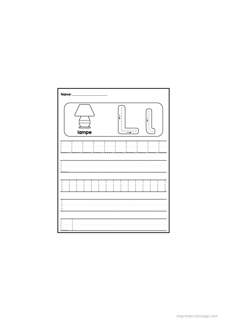 coloriage lettre l ecriture - dessin gratuit &agrave; imprimer