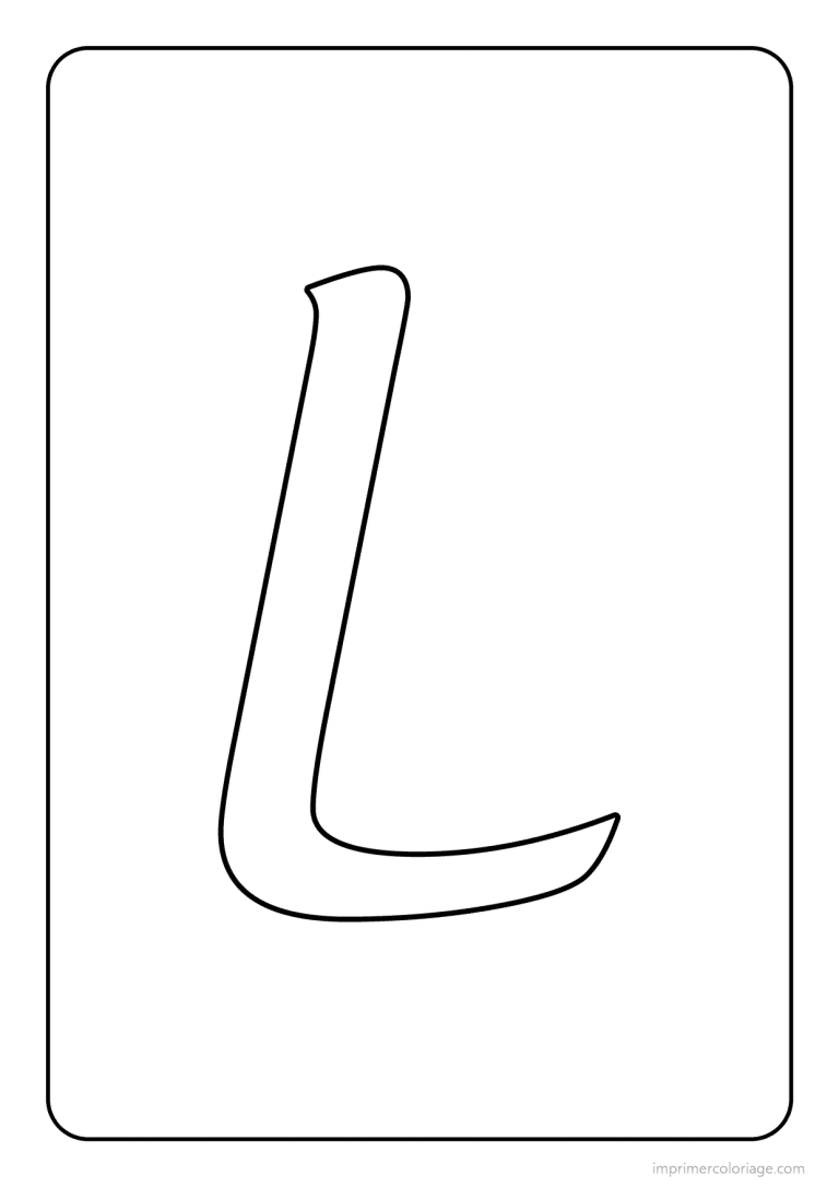 coloriage lettre l majuscule cursive - dessin gratuit &agrave; imprimer