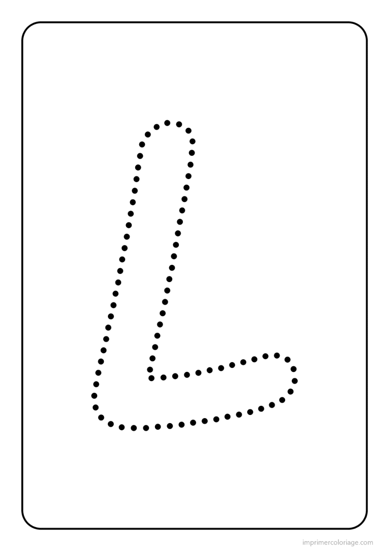 coloriage lettre l majuscule pointilles - dessin gratuit &agrave; imprimer
