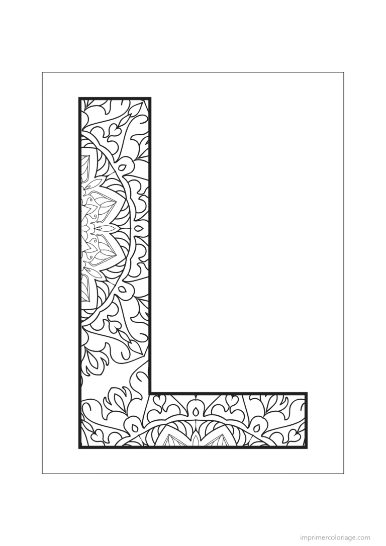 coloriage lettre l mandala - dessin gratuit &agrave; imprimer
