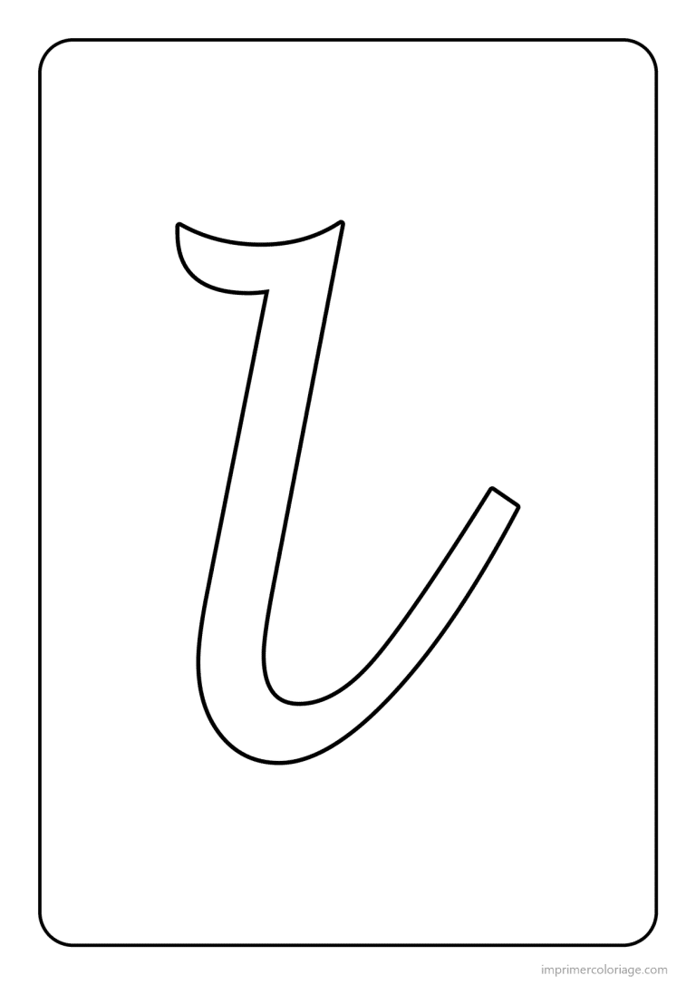 coloriage lettre l minuscule cursive - dessin gratuit &agrave; imprimer