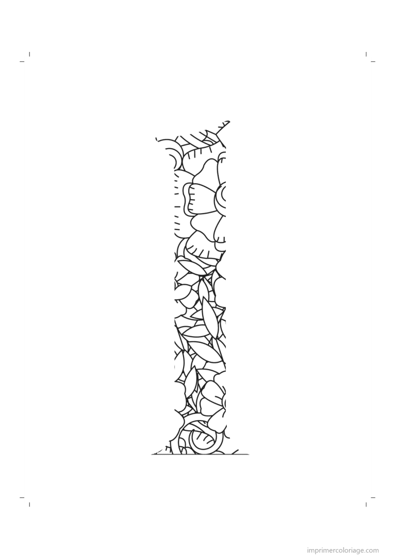 coloriage lettre l minuscule zentangle - dessin gratuit &agrave; imprimer
