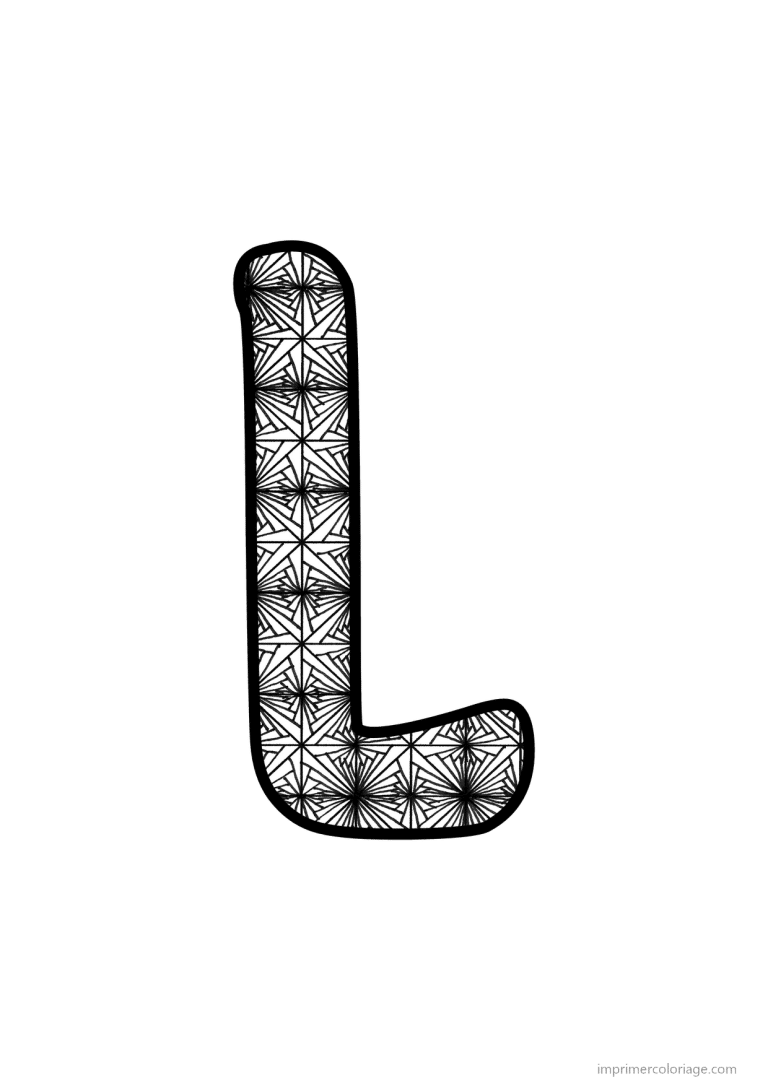 coloriage lettre l motif fleuri - dessin gratuit &agrave; imprimer