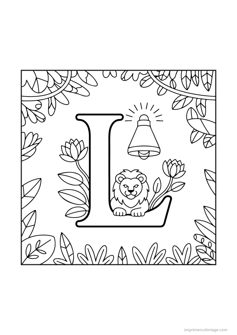 coloriage lettre l objets animaux - dessin gratuit &agrave; imprimer