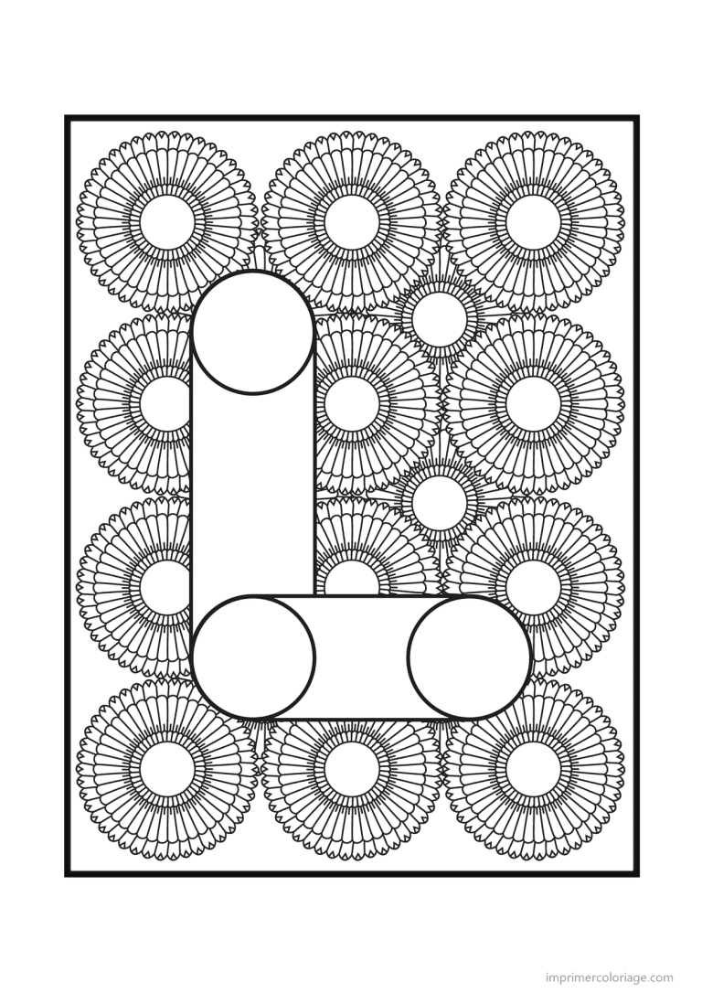 coloriage lettre l rosaces - dessin gratuit &agrave; imprimer