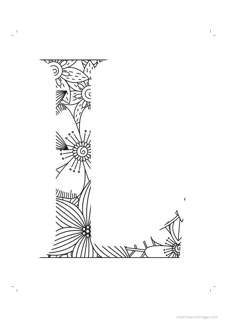 coloriage lettre l zentangle - dessin gratuit &agrave; imprimer