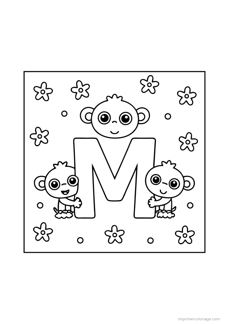 coloriage lettre m bonhomme etoiles - dessin gratuit &agrave; imprimer