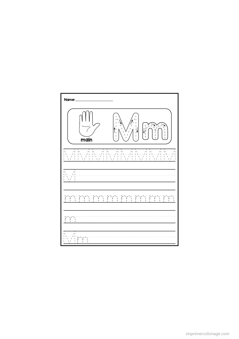 coloriage lettre m ecriture - dessin gratuit &agrave; imprimer