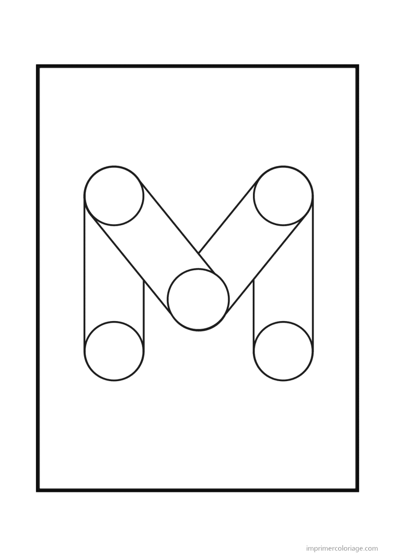 coloriage lettre m geometrique - dessin gratuit &agrave; imprimer