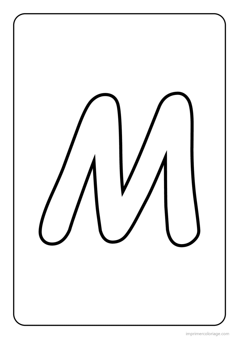 coloriage lettre m majuscule gros traits - dessin gratuit &agrave; imprimer