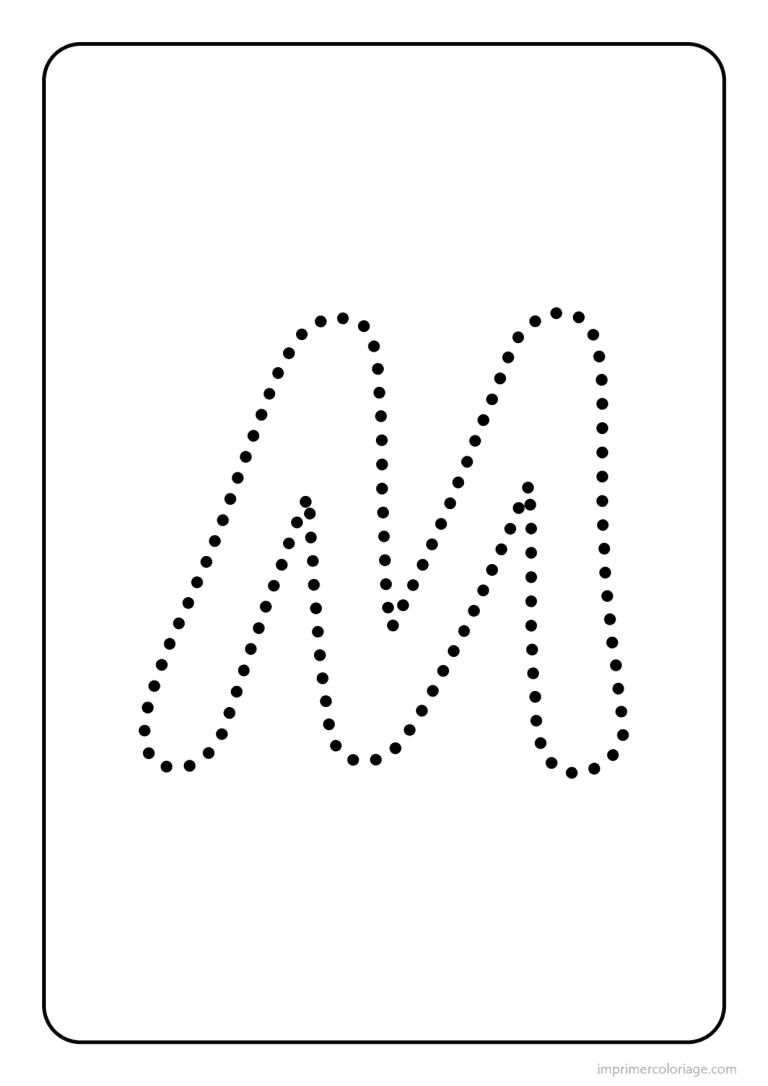 coloriage lettre m majuscule pointilles - dessin gratuit &agrave; imprimer