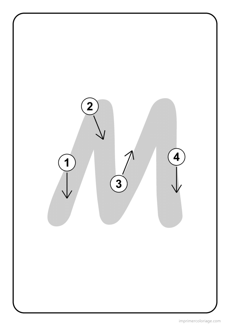 coloriage lettre m majuscule sens du trace - dessin gratuit &agrave; imprimer