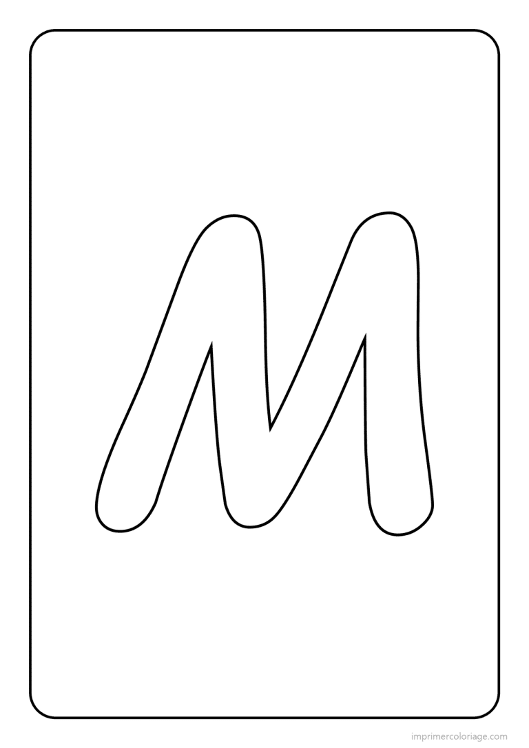 coloriage lettre m majuscule simple - dessin gratuit &agrave; imprimer