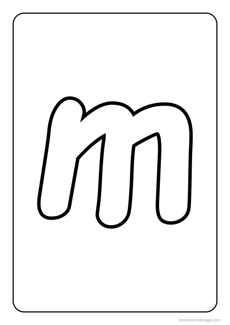 coloriage lettre m minuscule gros traits - dessin gratuit &agrave; imprimer