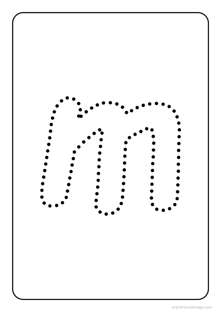 coloriage lettre m minuscule pointilles - dessin gratuit &agrave; imprimer