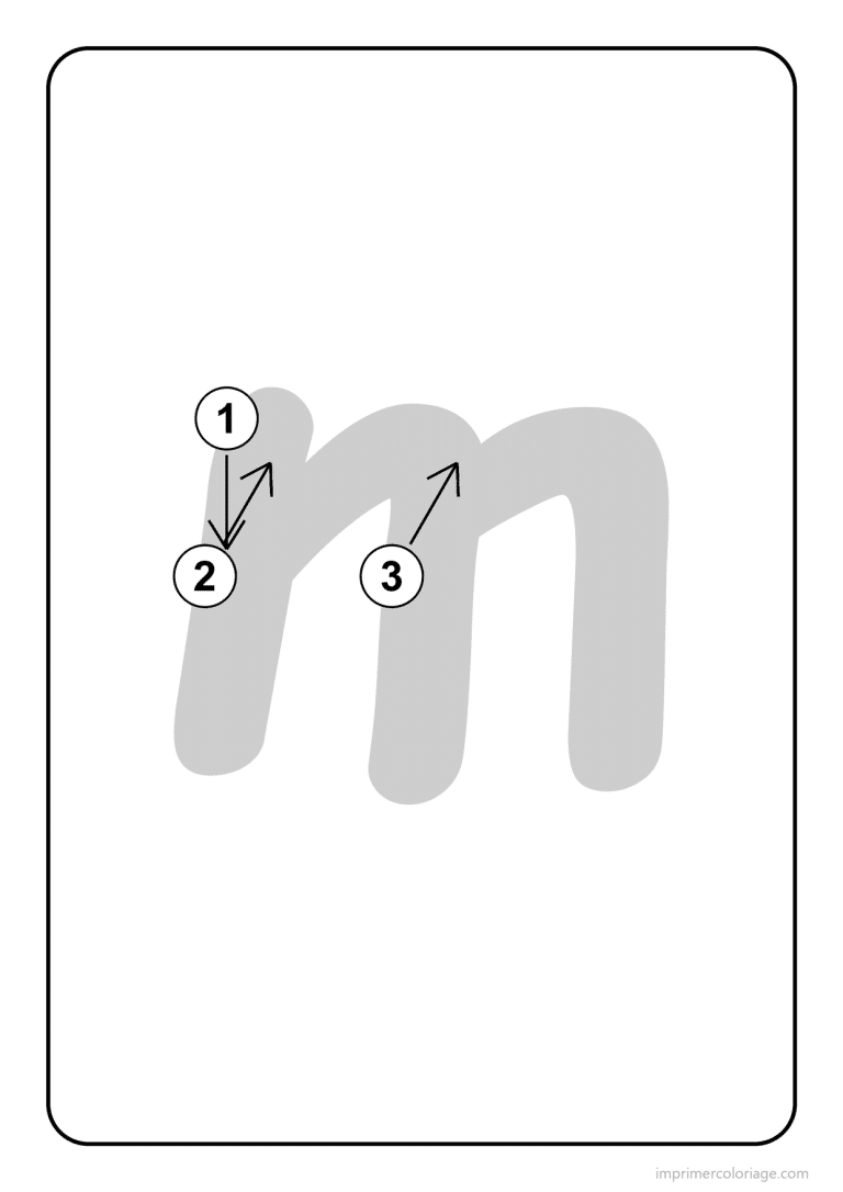 coloriage lettre m minuscule sens du trace - dessin gratuit &agrave; imprimer