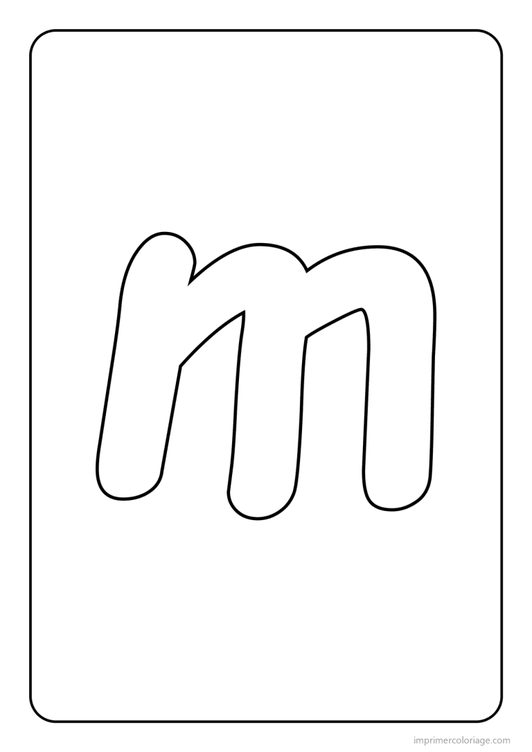 coloriage lettre m minuscule simple - dessin gratuit &agrave; imprimer