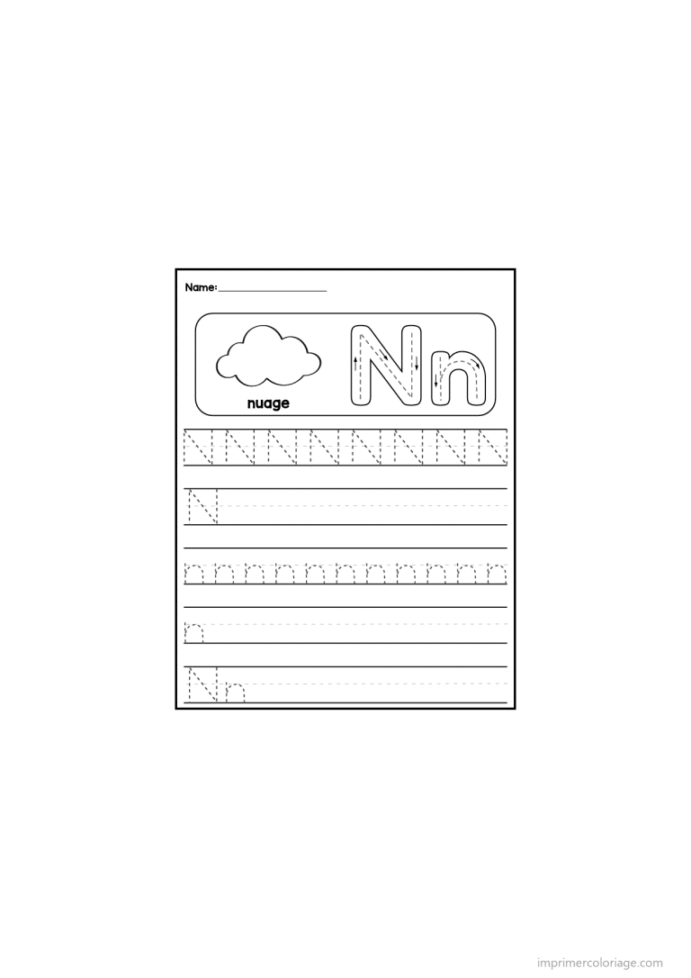 coloriage lettre n ecriture - dessin gratuit &agrave; imprimer