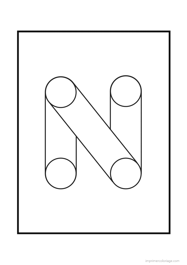 coloriage lettre n geometrique - dessin gratuit &agrave; imprimer