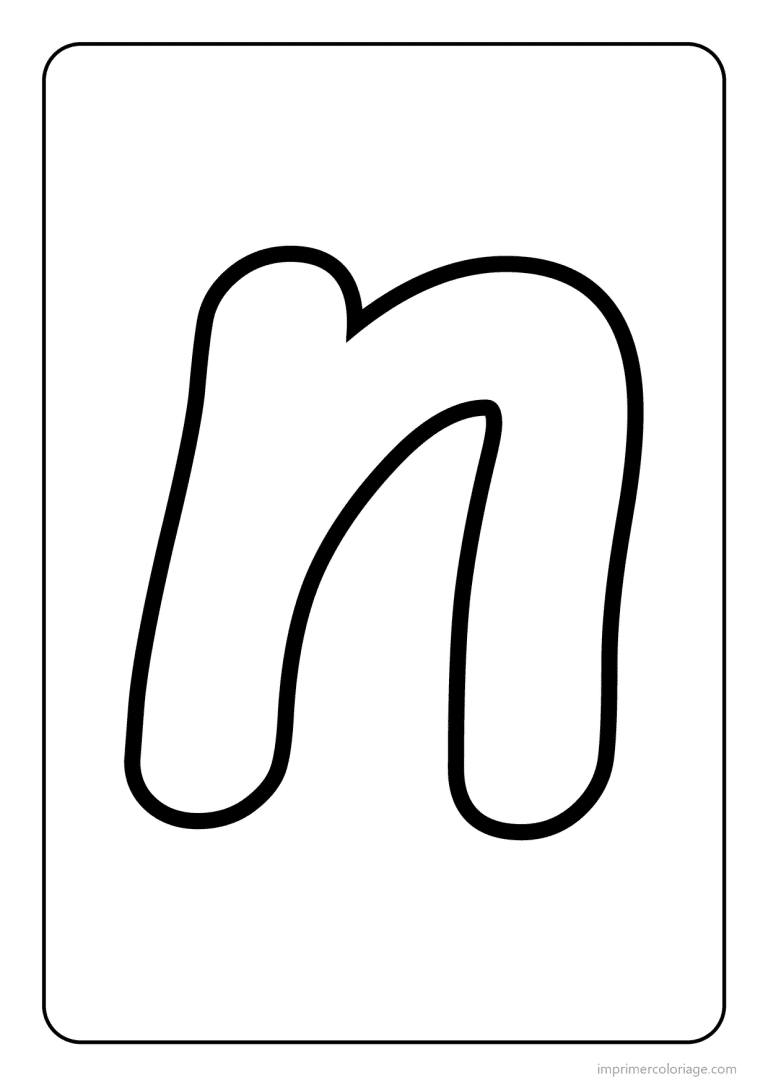 coloriage lettre n minuscule gros traits - dessin gratuit &agrave; imprimer