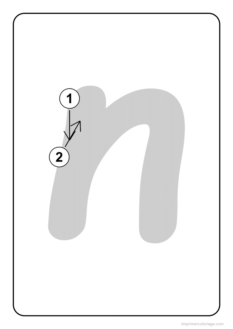 coloriage lettre n minuscule sens du trace - dessin gratuit &agrave; imprimer