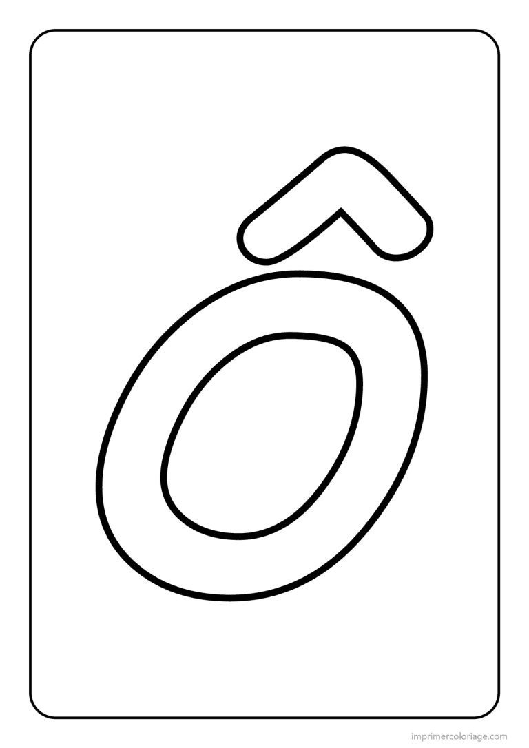 coloriage lettre o accent circonflexe majuscule gros traits - dessin gratuit &agrave; imprimer
