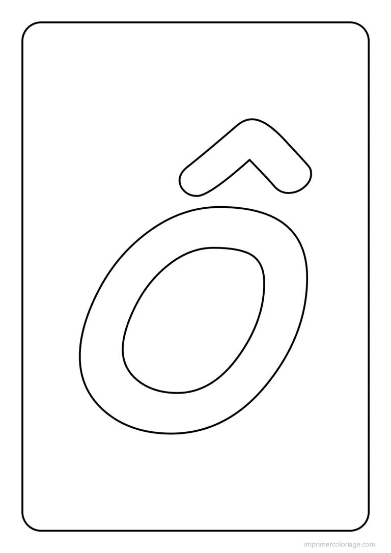 coloriage lettre o accent circonflexe majuscule simple - dessin gratuit &agrave; imprimer