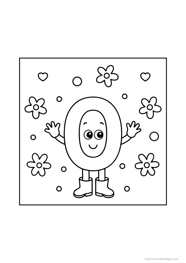 coloriage lettre o bonhomme etoiles - dessin gratuit &agrave; imprimer