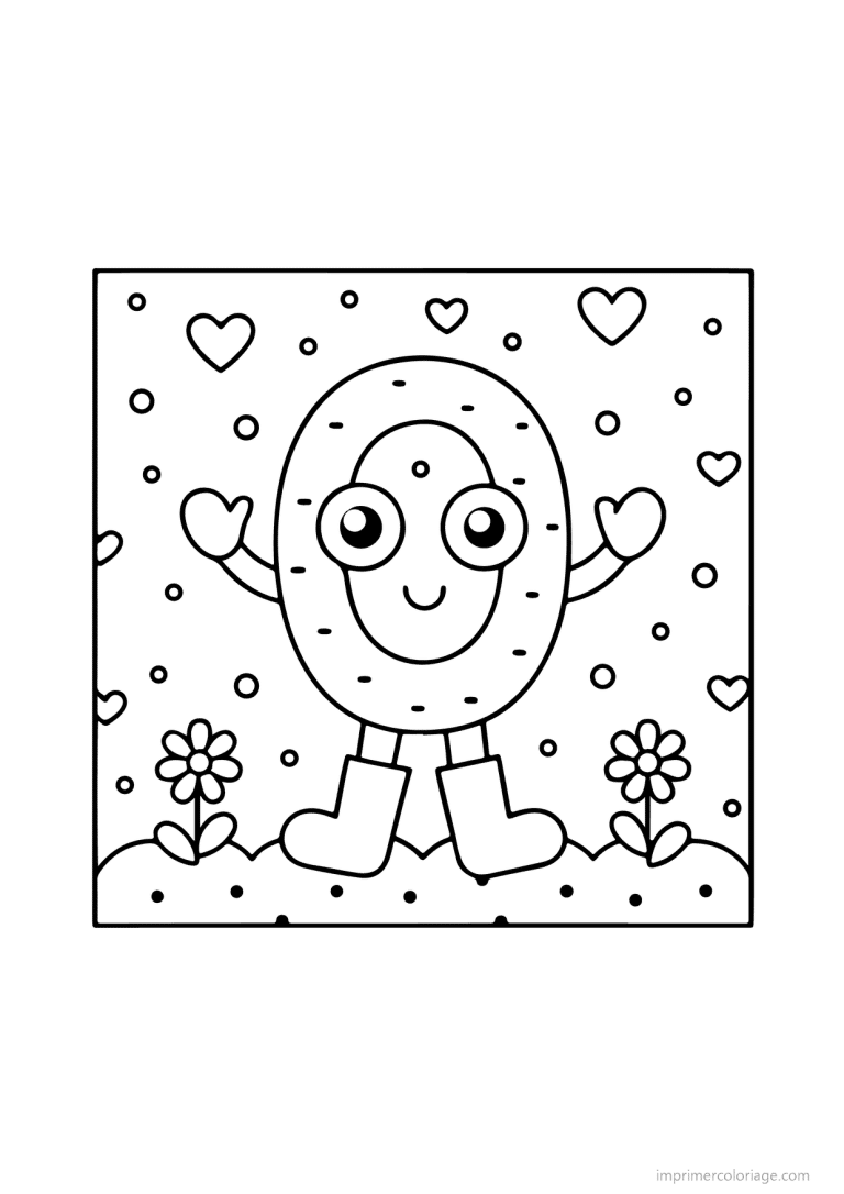 coloriage lettre o bonhomme fleurs - dessin gratuit &agrave; imprimer