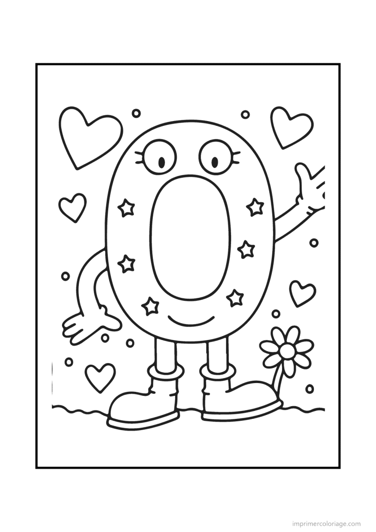 coloriage lettre o bonhomme souriant - dessin gratuit &agrave; imprimer