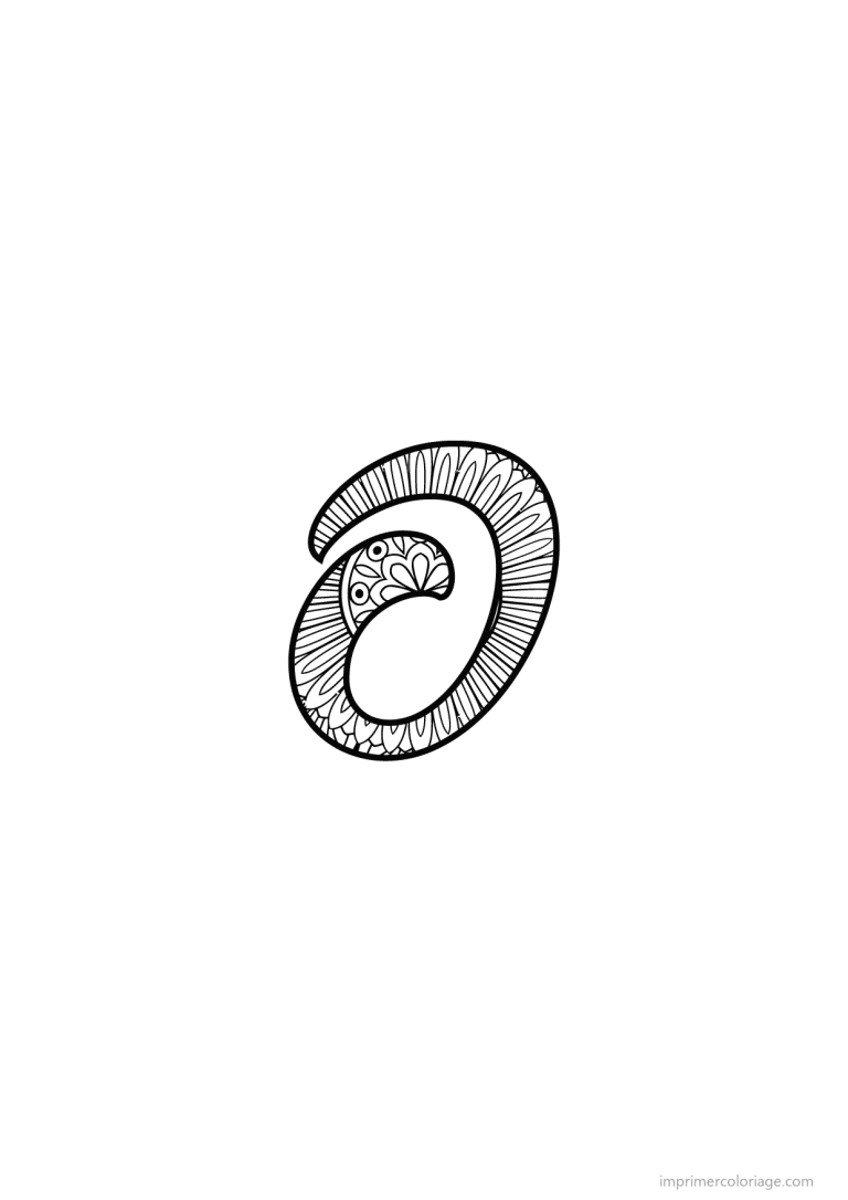 coloriage lettre o calligraphie - dessin gratuit &agrave; imprimer