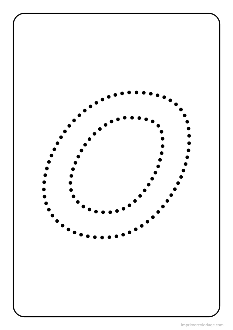 coloriage lettre o majuscule pointilles - dessin gratuit &agrave; imprimer