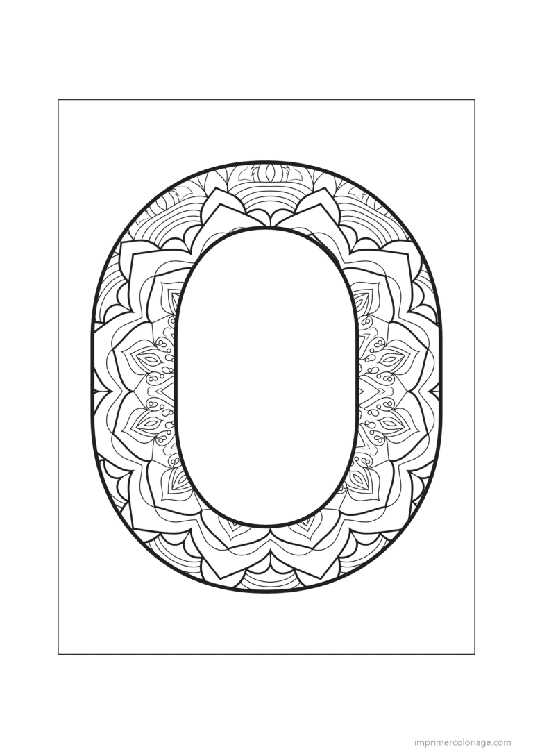coloriage lettre o mandala fleuri - dessin gratuit &agrave; imprimer