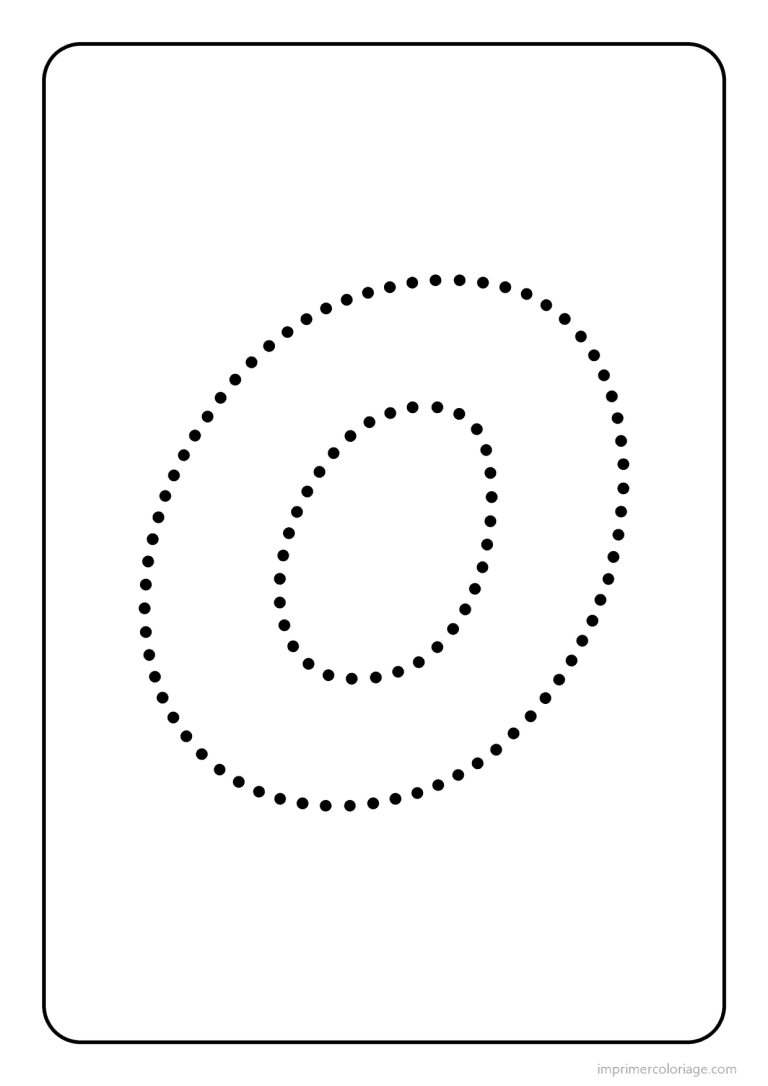 coloriage lettre o minuscule pointilles - dessin gratuit &agrave; imprimer