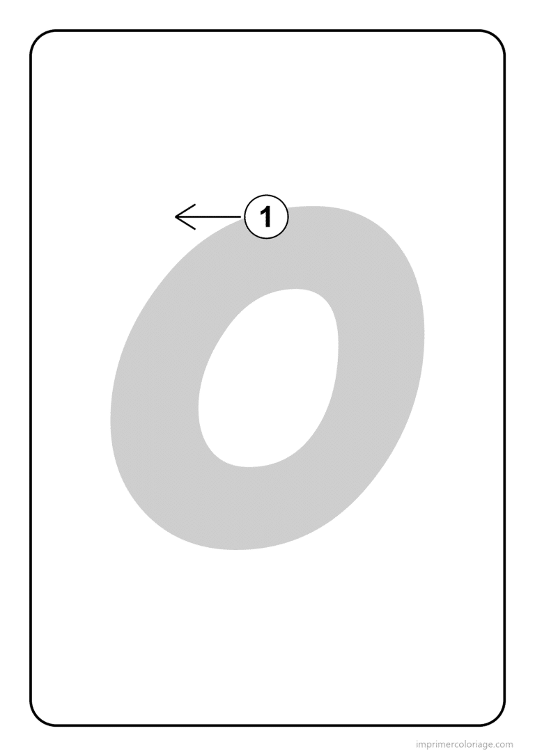 coloriage lettre o minuscule sens du trace - dessin gratuit &agrave; imprimer