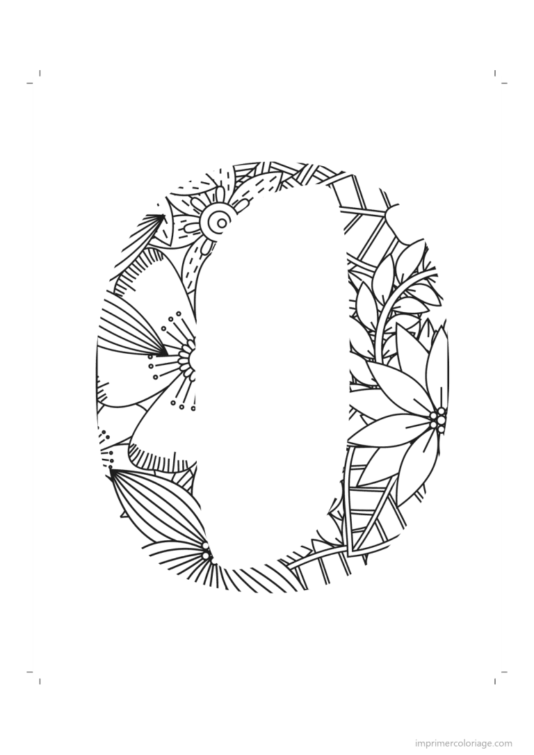 coloriage lettre o minuscule zentangle - dessin gratuit &agrave; imprimer