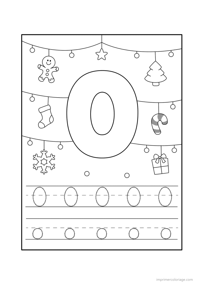 coloriage lettre o noel - dessin gratuit &agrave; imprimer