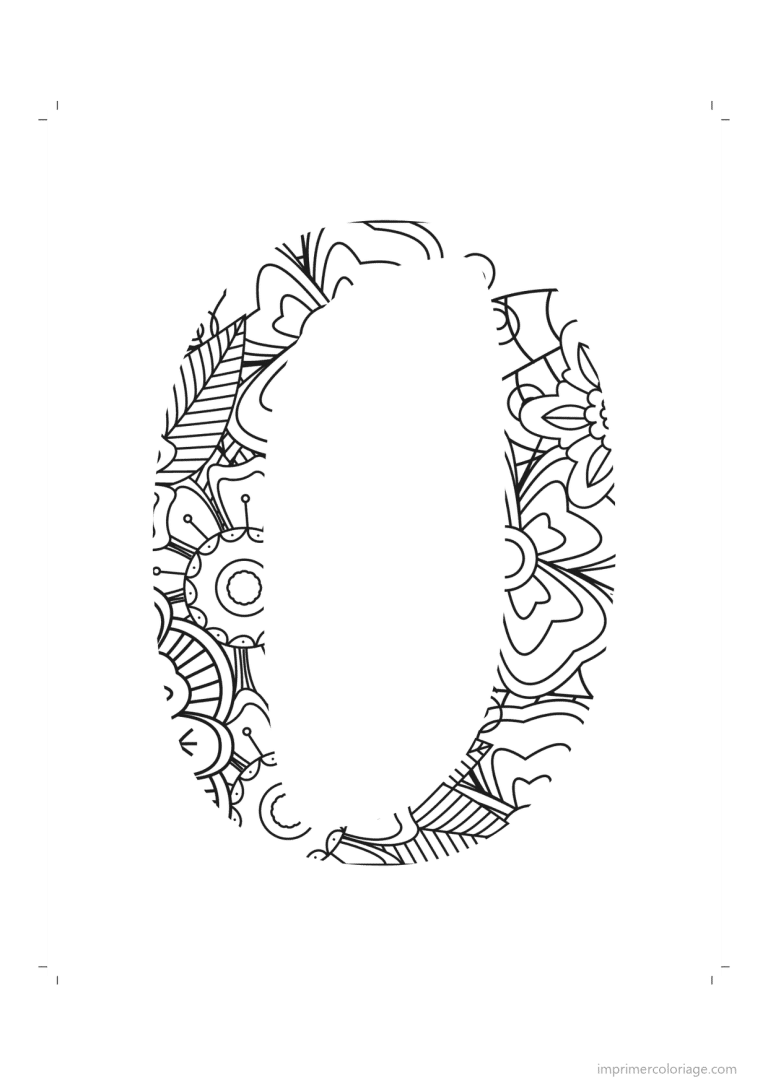 coloriage lettre o zentangle - dessin gratuit &agrave; imprimer