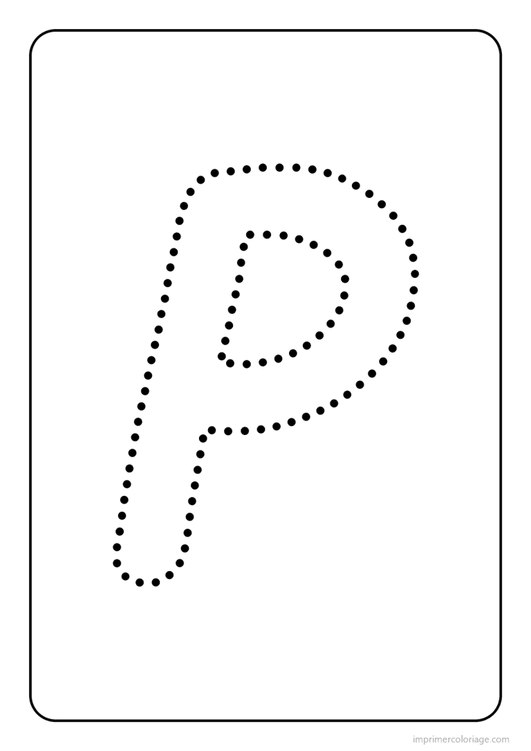 coloriage lettre p majuscule pointilles - dessin gratuit &agrave; imprimer