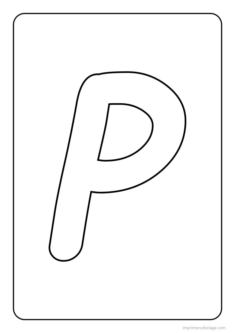 coloriage lettre p majuscule simple - dessin gratuit &agrave; imprimer