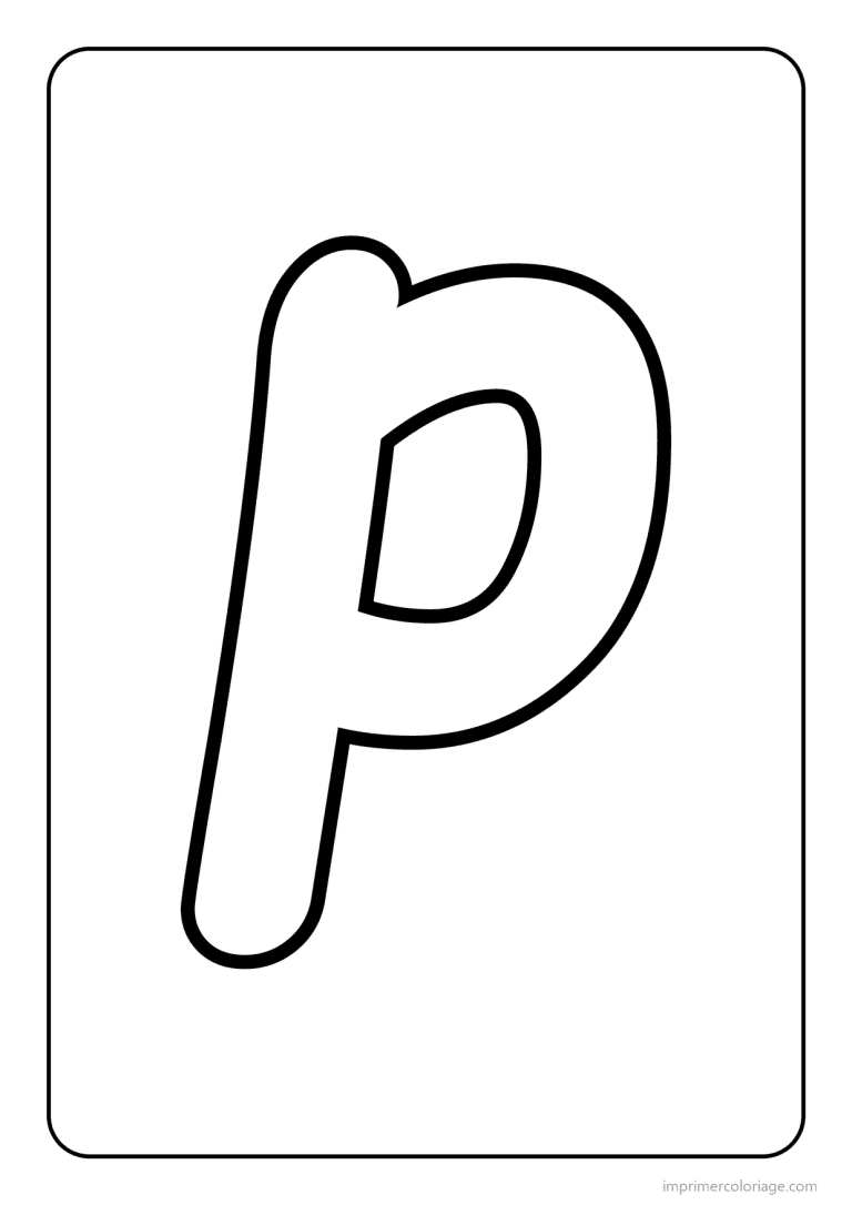 coloriage lettre p minuscule gros traits - dessin gratuit &agrave; imprimer