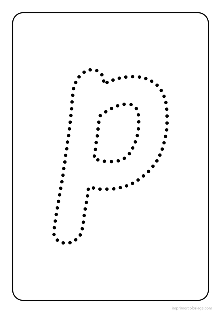 coloriage lettre p minuscule pointilles - dessin gratuit &agrave; imprimer