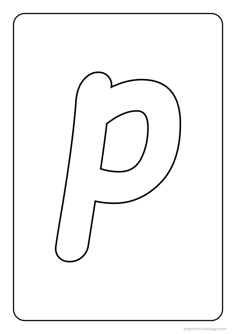 coloriage lettre p minuscule simple - dessin gratuit &agrave; imprimer