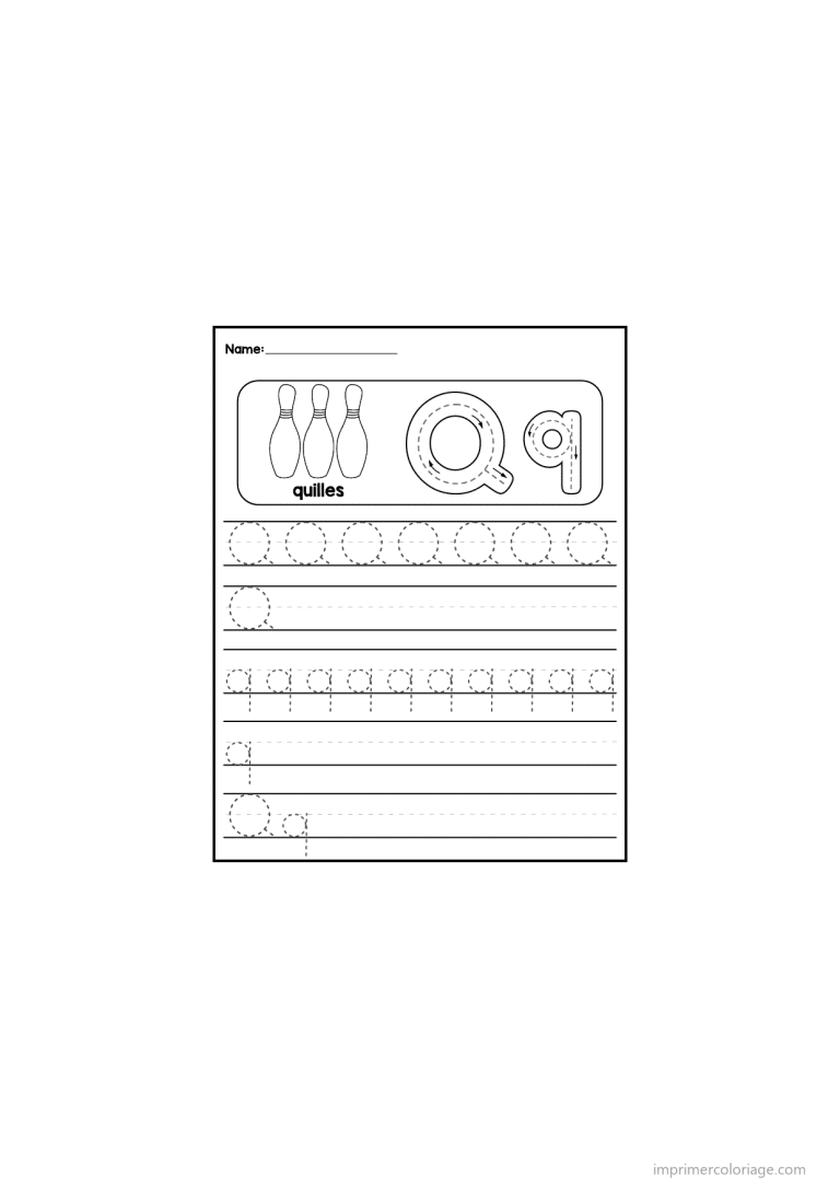 coloriage lettre q ecriture - dessin gratuit &agrave; imprimer