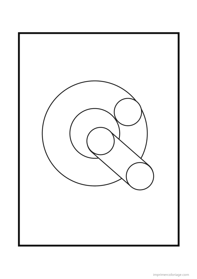 coloriage lettre q geometrique - dessin gratuit &agrave; imprimer