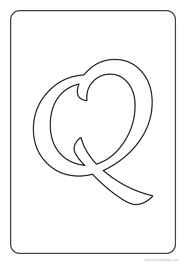 coloriage lettre q majuscule cursive - dessin gratuit &agrave; imprimer